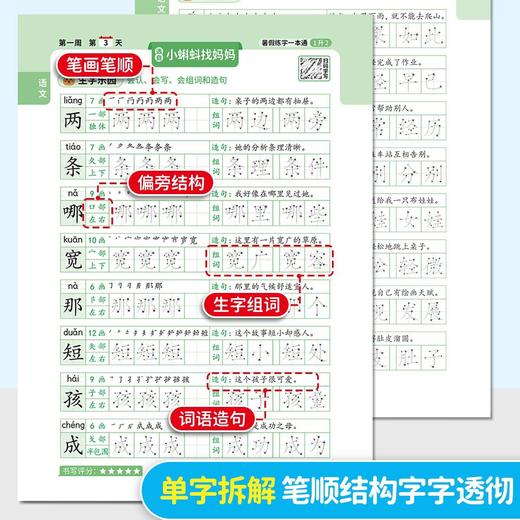 2025暑假练字语数英一本通幼小衔接同步语数英预习幼升小、一升二、二升三  练字+衔接学习 商品图3