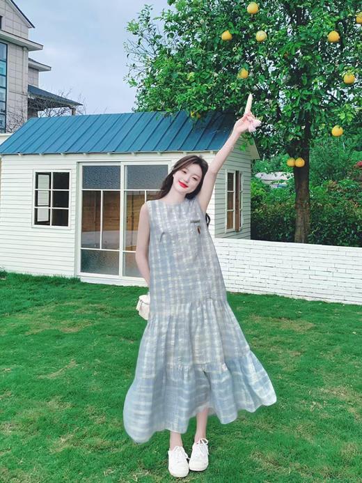 【限八一促】【节日特卖】1503肌理泡泡长款背心裙-喜出 商品图1