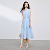 【专属特价】熙世界法式度假风串珠收腰蓝色连衣裙女夏新款圆领无袖背心长裙子 商品缩略图4