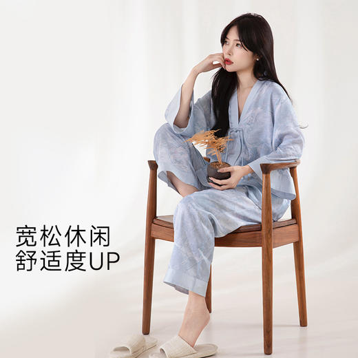 宜色家玉精天丝家居服|新中式设计，天丝面料柔滑凉爽不闷汗 商品图3