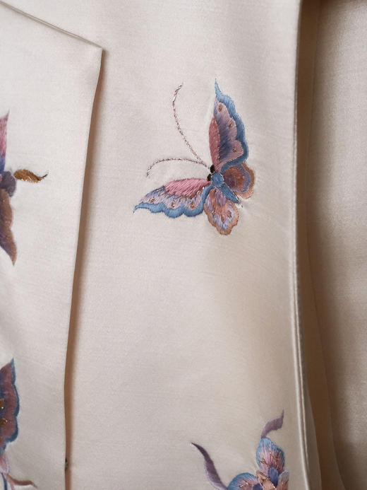 盛唐牡丹大师系列| 蝶恋花丝毛马甲-米白 商品图1