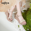 预售7天|Safiya/索菲娅2025度假风坡跟厚底外穿百搭时尚编织休闲凉鞋SFD2115421 商品缩略图5