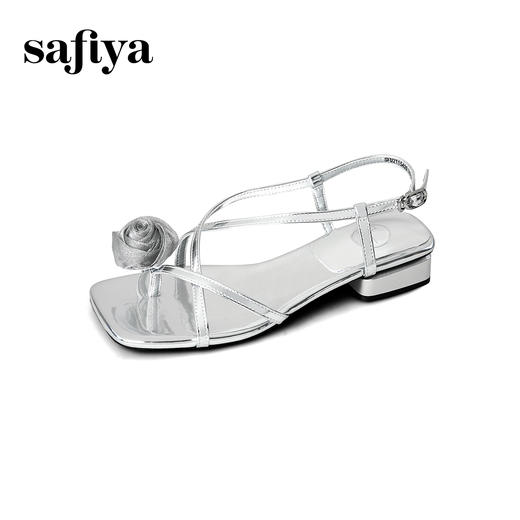 预售7天|Safiya/索菲娅2025时尚套趾玫瑰气质显白粗跟一字扣带仙女凉鞋SFD2115420 商品图10