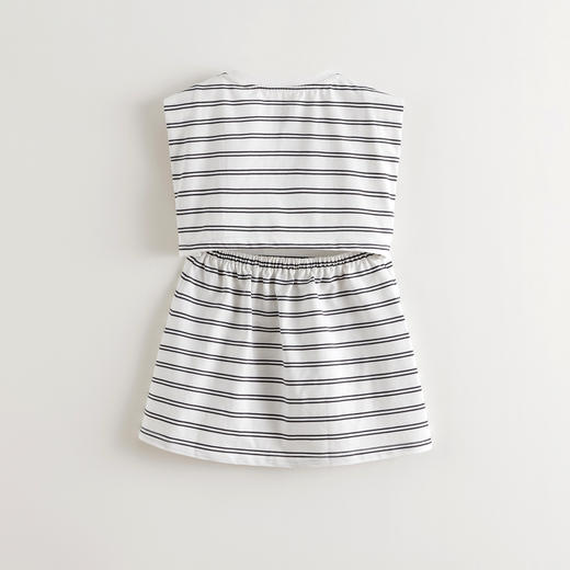 马克珍妮女童条纹收腰拼接连衣裙 儿童裙子2025年夏装新款550701 商品图3