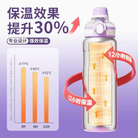 BABLOV保温杯大容量女生高颜值吸管水杯学生专用杯子 晴空蓝 650ml /厨具 /水具 /保温杯