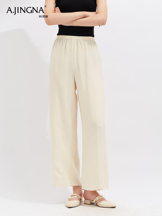 【重磅流光】阿菁娜法式松紧腰垂感醋酸缎阔腿裤F30X210006 商品图2