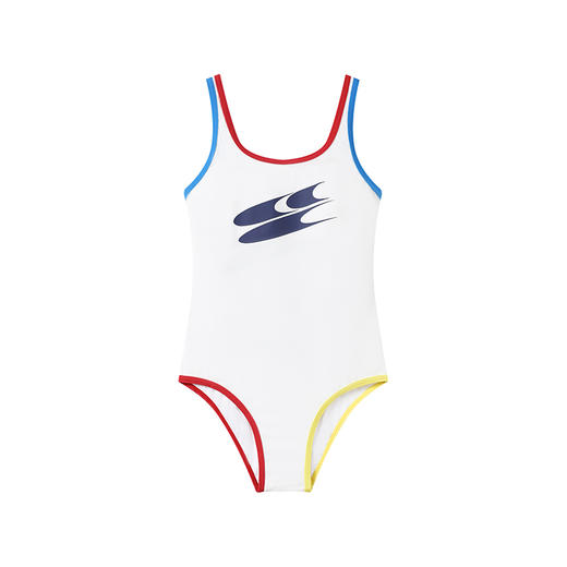 CryingCenter 后背镂空复古彩条撞边连体泳衣 哭喊中心 商品图5