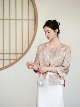 盛唐婧 |真丝宋锦花罗对襟上衣