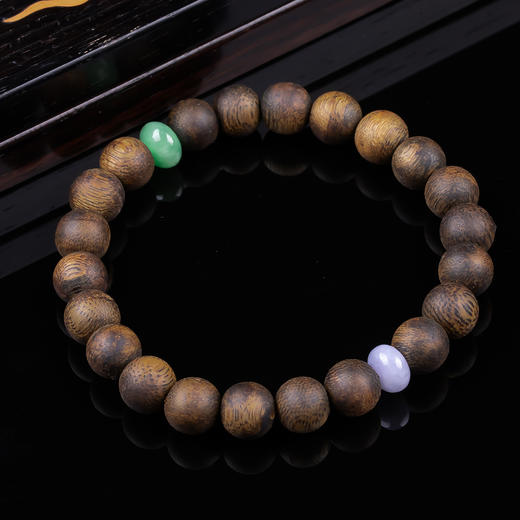 XY0363沉香+翡翠简约款手串 商品图5