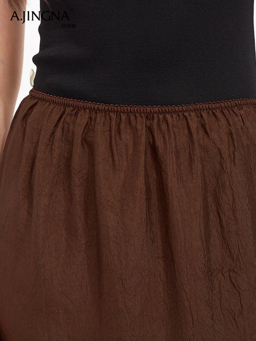 【温润素雅】阿菁娜优雅新中式醋酸松紧腰半身裙F30X213008 商品图5