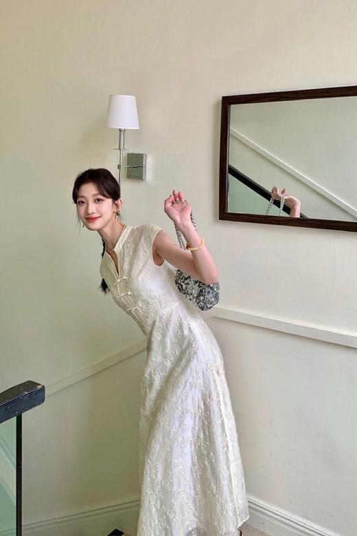 ELLA JADE 新中式盘扣提花连衣裙 20298 商品图1