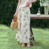 OLrain欧芮儿法式优雅提花印花半身裙女夏季2025新款高腰绑带裙子 商品缩略图0