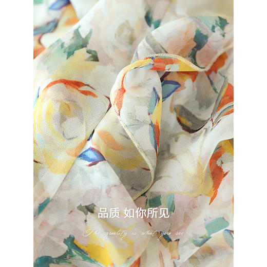 COCOBELLA灵动荷叶边亮彩花卉连衣裙夏飘逸鱼尾吊带裙FR3092 商品图4