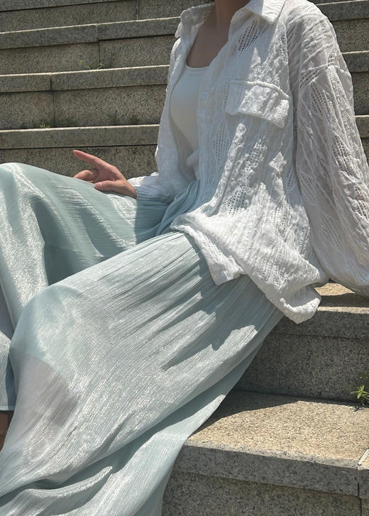 会发光的冰丝裙裤｜姹弥 冰丝流光纱压褶阔腿裙裤 6色可选 商品图6