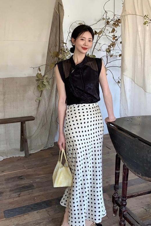 ELLA JADE 新中式盘扣上衣波点半裙套装 20288 商品图3