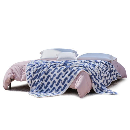 水星家纺 DH蓝海日记米粒绒毯 商品图0