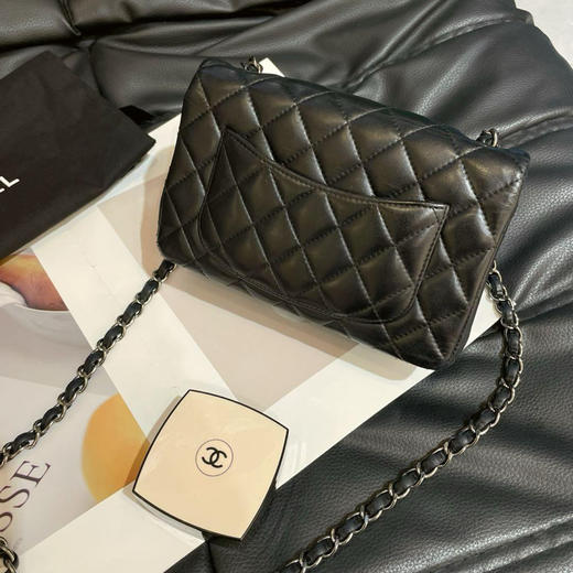 Chanel CF 黑银 羊皮 大mini 链条包 商品图1