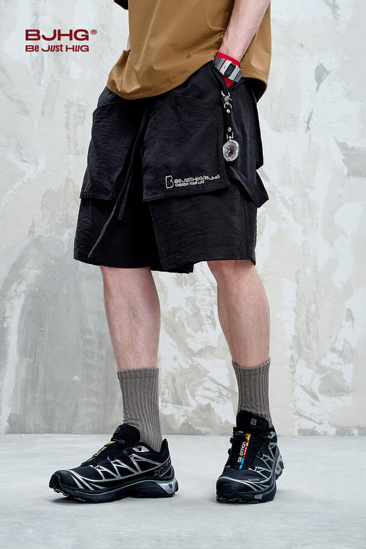 BJHG不计后果美式休闲短裤男夏季潮牌2025新款复古宽松情侣五分裤 商品图5