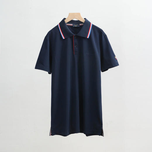 鲨鱼 撞色领字母刺绣小方标 珠地网眼棉短袖POLO衫 特惠 PSS173 商品图1