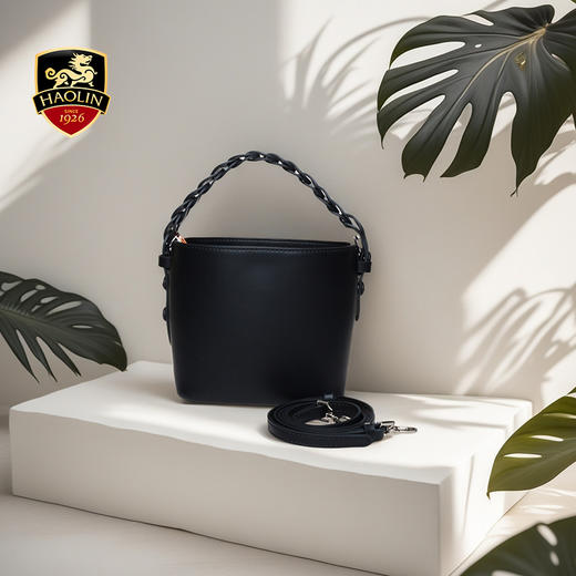 豪麟名鞋迪嘉女包手袋牛皮革WPB51EL001黑色 商品图1