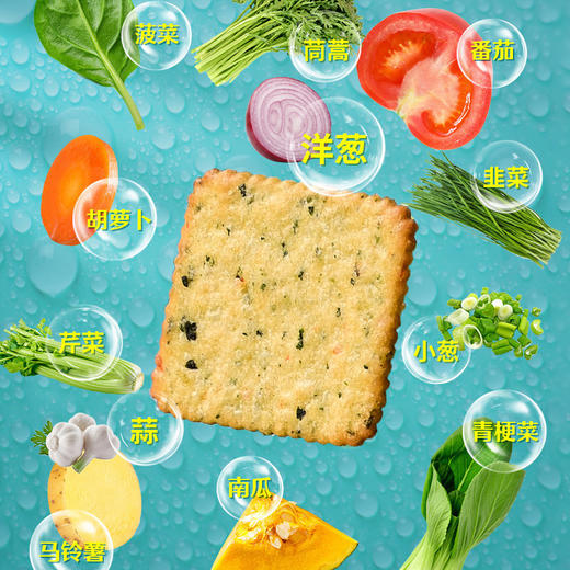 【蔬菜薄饼！营养咔哧咔哧】每日生机12种蔬菜苏打饼干鸡汁原味鲜薄脆餐网红小吃休闲零食180g。ry 商品图1