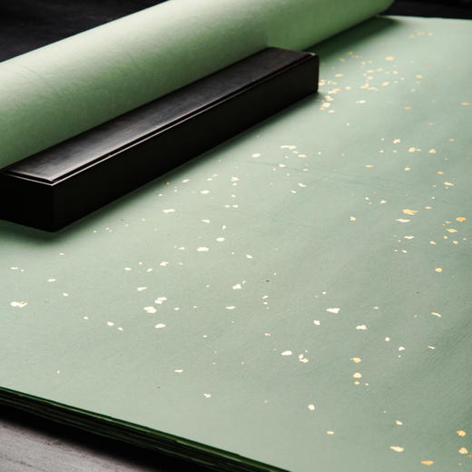 70-80年代西武荣宝斋雨雪冷金笺(单张销售，淡绿色) 商品图11