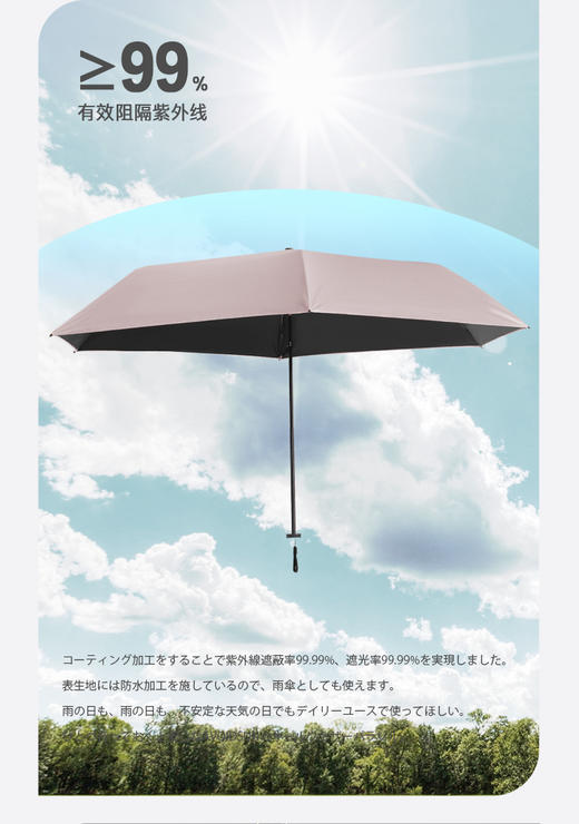 🔥比两个鸡蛋还轻‼️【日本超轻羽毛伞】巴掌大！晴雨两用  轻盈出行好方便🌟 商品图4