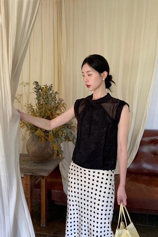 ELLA JADE 新中式盘扣上衣波点半裙套装 20288 商品图1