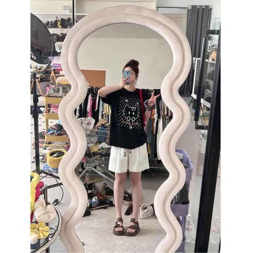 2025新品 蕾蕾同款【舒适主义】韩系简约全松紧高腰串珠抽绳A字短裤 商品图0