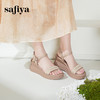预售7天|Safiya/索菲娅2025度假风坡跟厚底外穿百搭时尚编织休闲凉鞋SFD2115421 商品缩略图3