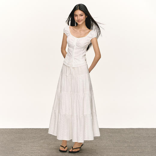 Ariseism  美式复古短袖T恤女夏季新款修身上衣收腰泡泡袖小衫 商品图4