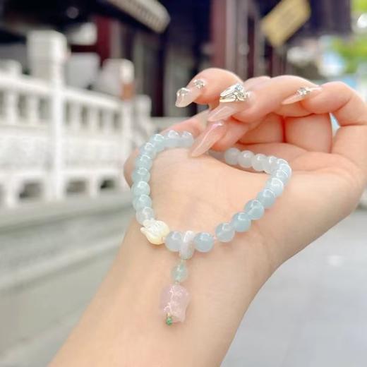 灵隐文创海蓝 郁金香贝壳幸福 新中式手串 商品图1