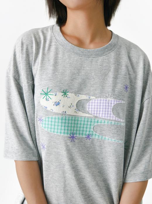 CryingCenter 星星碎花拼布3Clogo 点纱宽松T恤短袖 哭喊中心 商品图3