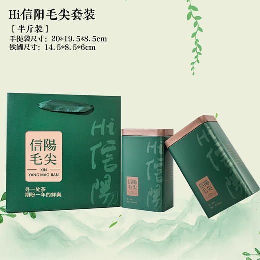 Hi信阳.毛尖套装【绿半斤装.1提2个125g听】3.9元1套.整箱100套 商品图0
