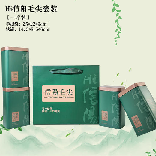 Hi信阳.毛尖套装【绿1斤装.1提4个125g听】7.2元1套.整箱50套 商品图1