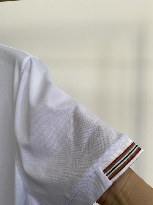 占姆士桑蚕丝短袖t恤男士夏季新款宽松休闲翻领polo衫半袖男  白色 商品图6