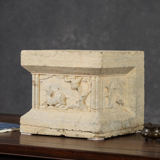 明	石雕鹿纹方座 商品图1