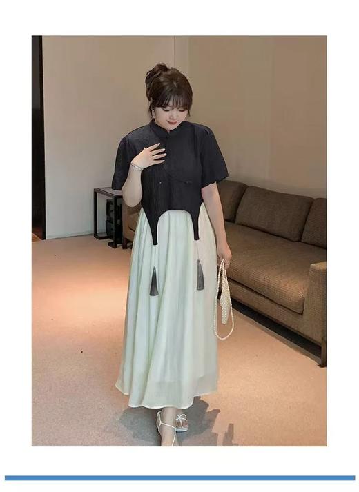 超值购【诗铭洛可】W998国风上衣流苏盘扣压皱短袖小衫A12-2 商品图2