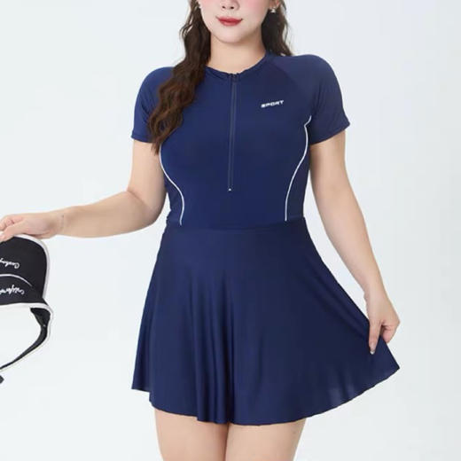 【2025爆款🔥胖MM度假必备】修身显瘦遮肚连体泳衣💃防晒又时尚，轻松穿出自信美✨时尚休闲运动修身显瘦遮肚防晒  大码胖mm度假连体裙泳衣 商品图6