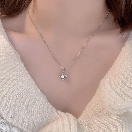 KADERS925/足银四叶草吊坠项链女纯银锁骨链简约精致气质个性女士生日礼物 商品图3