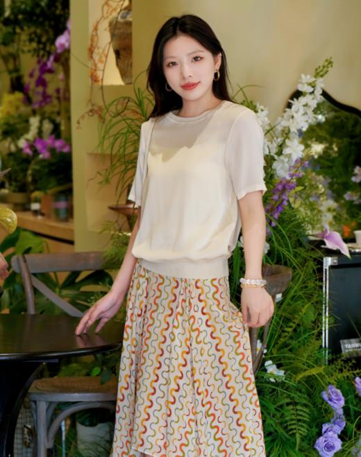 L1XL2现货 臣禾	【正肩真丝T】下摆罗纹圆领短袖T恤	JZ252050675 商品图11