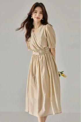 Le Malene 经典卡其收腰连衣裙 20304