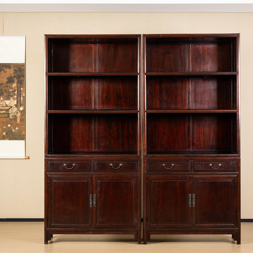 二十世纪	红木三层书柜（一对） 商品图0