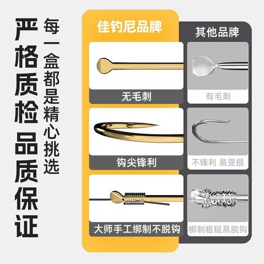 佳钓尼进口金袖短子线双钩成品绑好黄辣丁鲫鱼专用丸世鱼钩正品 商品图4