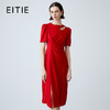 EITIE爱特爱夏季新款气质v领收腰a字显瘦礼服纯色连衣裙7877507 商品缩略图0