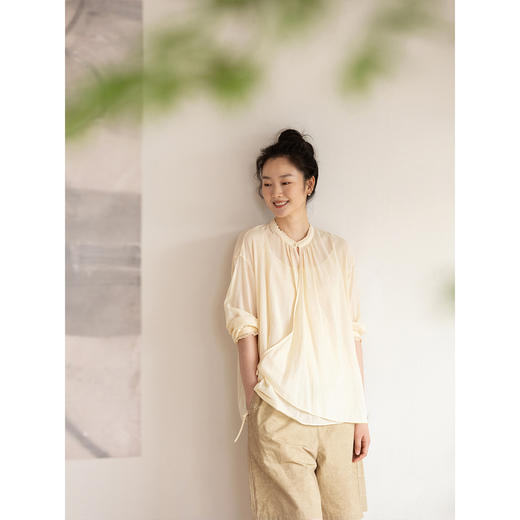 牧衣游原创 100支纯棉轻薄短外套新品通勤设计感文艺开衫 流光羽 商品图3