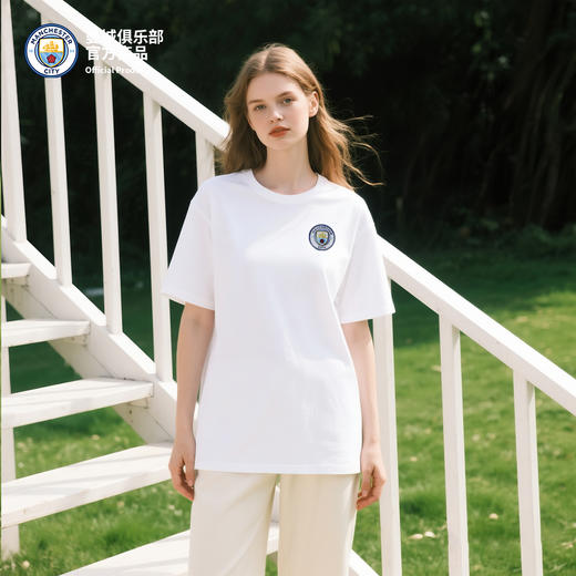 【官方正版】曼城俱乐部 | 夏季新款白色休闲T恤清爽透气基础款短袖 商品图1