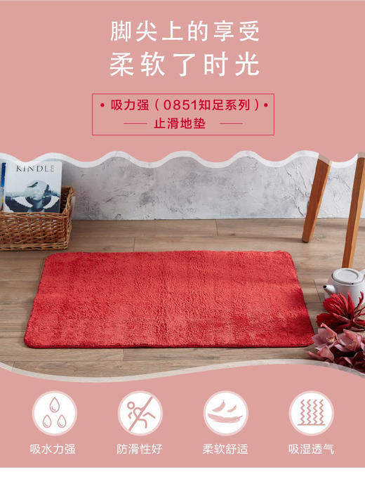 【多样屋专柜】多样屋微丝开织纱吸力强地垫/双色灰/37*65 商品图0