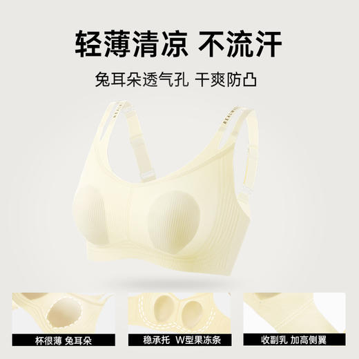 D1-【B-E】润微胸大显小内衣女显瘦大码无痕细肩带收副乳调整型凉感文胸薄款   氧气夏沫
 商品图1