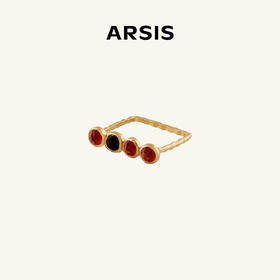 ARSIS银饰｜秘密花园系列 落日霞辉方形排戒